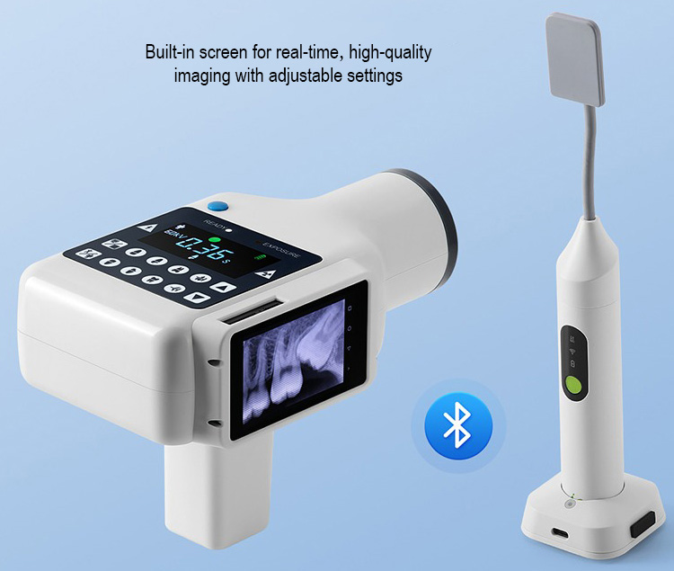 Dental Portable X-Ray Machine(Built-in Screen) + iRay Pluto 0002XW Dental Wireless X-Ray Sensor